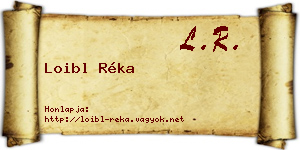 Loibl Réka névjegykártya